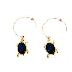 Trifari Womens Vintage Crystal Turtle Earrings